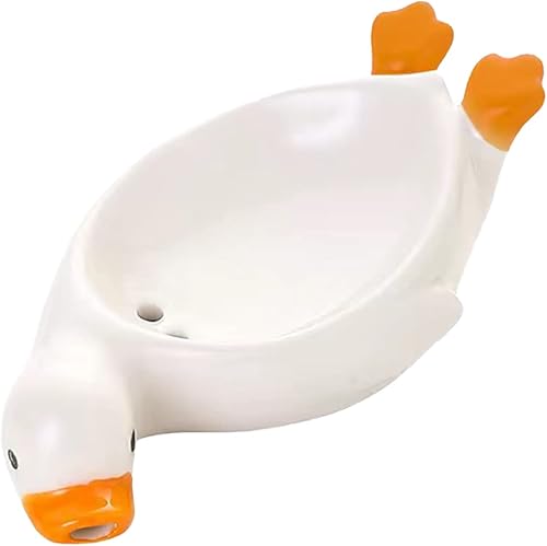 Miniatura 1 de kemengsuer Soap Dish Holder Self Draining Soap Holder Cute Duck Shape Soap Rack Shower Soap Dishes Container for Shower Bathroom Kitchen Sink