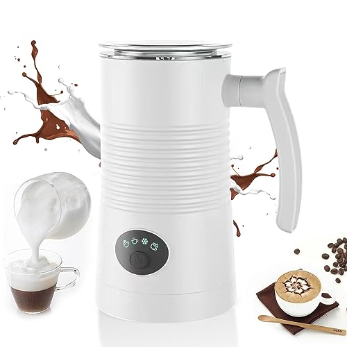Hosioe - Espumador de leche 4 en 1, espumador de espuma caliente y fría de 400 W extraíble con interior antiadherente extraíble de 11.84 onzas (350 ml) espumador de leche automática y vaporizador de