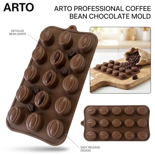 Image of ARTO Realistic Almond Shape Silicone Chocolate Mould, 15 Cavity | Deep Non-Stick Tray for DIY Dry Fruit Chocolates | Perfect for Sugar-Free, Keto & Festival Gifts (1 Piece)