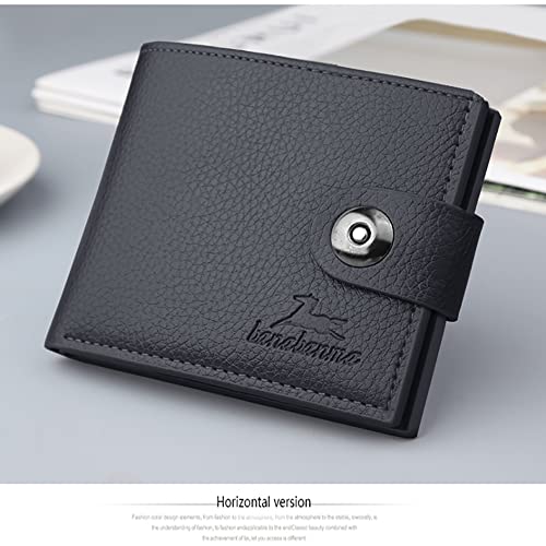 Image of Slim Wallet for Men with Coin Purse, Minimalist Wallet with Zipper, Bifold Mens Wallets with Credit Card Holder, PU Leather Men's Wallet with Money Clip, Carteras Para Hombres (BUCKLE BLACK)
