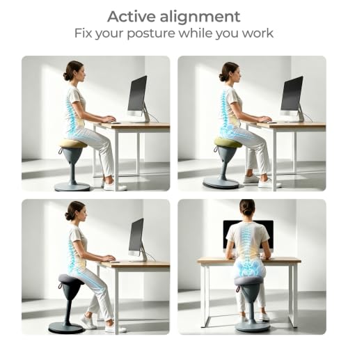Image of Tervo Model W - Wobble Stool - Ergonomic Standing Desk Chair - Sit Active