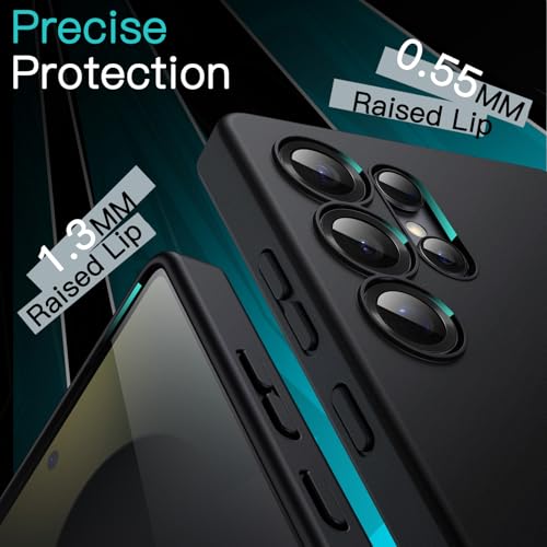 Image of JETech Slim Fit Cover Case for Samsung Galaxy S25 Ultra 5G, Camera Lens Full Protection, Soft TPU Thin Protective Phone Cover with Matte Finish, Shockproof Case (Titanium Black)