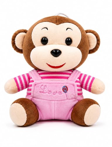 Image of 2 Cute Monkey Soft Toy for Kids 18CM | Ultra Soft Plush Stuffed Monkey Teddy Bear | Huggable Cartoon Animal Plush Toy for Boys & Girls | Washable Gift Toy (Pack of 2)