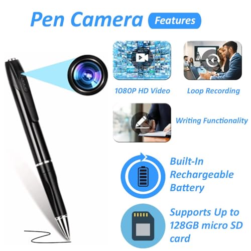 Image of IFITech Spy 1080p Full Hd Pen Camera Hidden | 85 Minutes Battery Life | Indoor Outdoor Body Camera with Video Audio Recording | Secret Pen Recorder | 6 Months Warranty