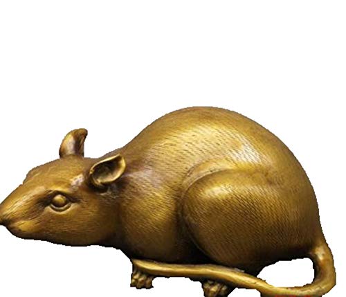 Petite souris porte-bonheur Feng Shui en cuivre pur pour harmoniser un intérieur stressant