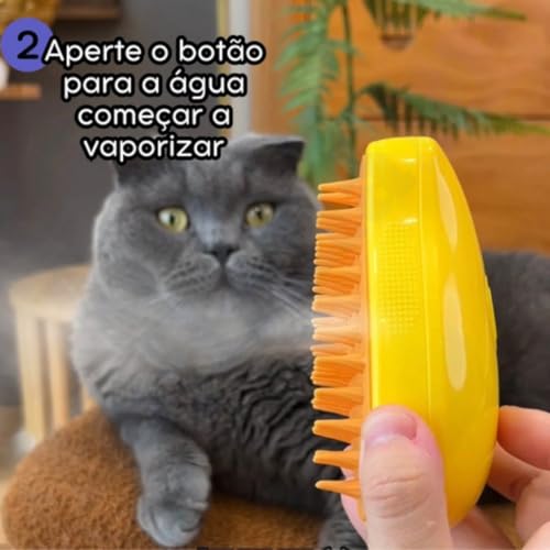 Escova pet de Limpeza a vapor USB Recarregável para gatos pente Autolimpante 3 em 1 |DEPARTAMENT STO
