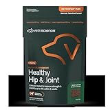 VetriScience Ultimate Strength Healthy Hip & Joint Chews, GlycoFlex Glucosamine, Chondroitin and Green-Lipped Mussel Joint Support Supplement for Dogs, Soothe Joint Discomfort, Duck, 60 Count