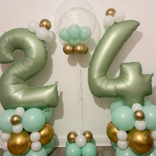 Image of Sage Green Number 13 Balloon,13 Balloon for Birthday Party Decorations | 13 Number Balloon,40 Inch 13 balloons,Helium-fillable,13 Foil Mylar Balloons,for Boys Girls Birthday Party Decorations