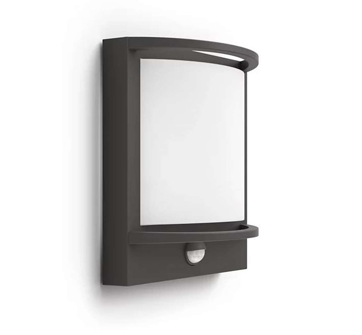 Philips Mygarden Samondra Wandlamp met Bewegingssensor - IP44 Weerbestendig - Energiebesparend - Muurlamp - Buitenlamp - Antraciet