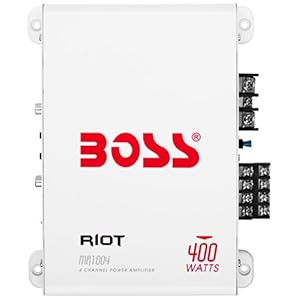 BOSS Audio Systems MR1004 Marine Grade 400 Watt, 4 Channel, 2 4 Ohm Stable Class AB, Full Range Amplifier