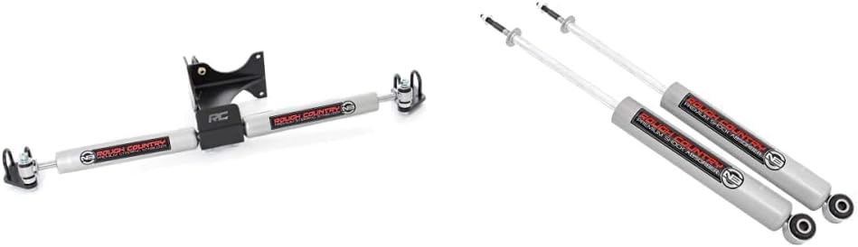 Rough Country N3 Dual Steering Stabilizer & Front Shocks for 05-22 Ford Super Duty