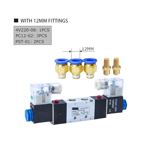 Électrovanne 4V220-08 double commande contre les pannes d'air comprimé - 3