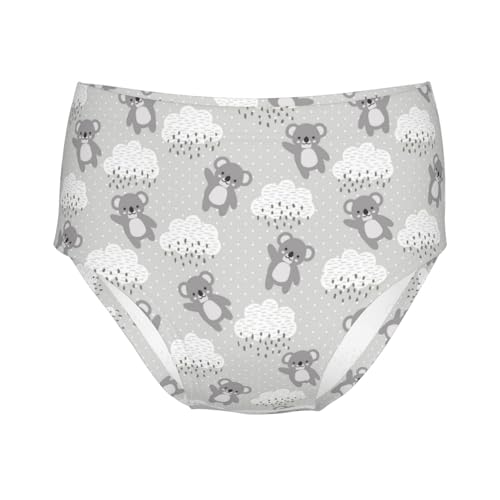 Happy Cute Koala Flying In The Sky Girls' Underwear Soft Cotton Little Girls Panties Comfort Briefs
