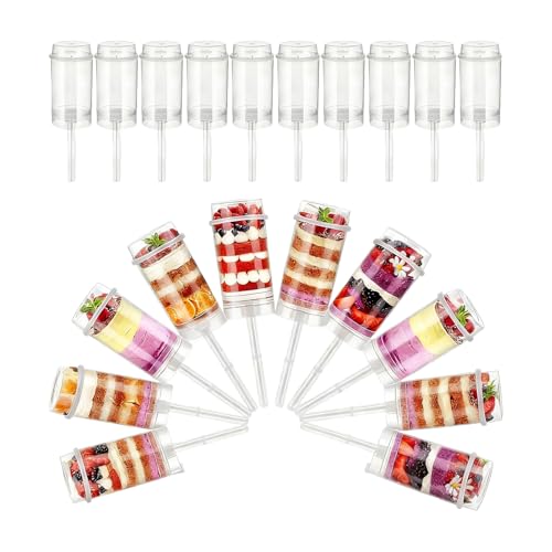 Générique Contenants Push Pop pour Cupcakes,20 Pièces Tubes Transparents pour Desserts Faits Maison,Tubes à gâteau push pop | pour Cuisine Maison,...