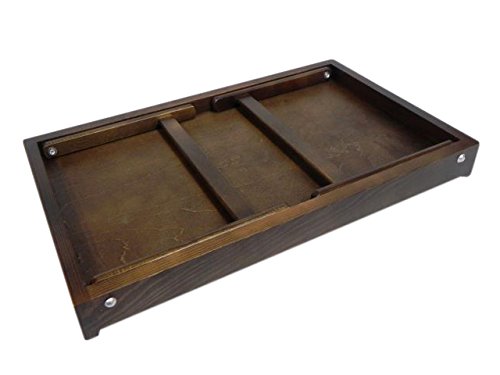 Plateau de lit en bois - Plateau de service Petit Déjeuner au Lit avec pieds pliants, Bois dense, marron foncé, 50 x 30 x 22 cm