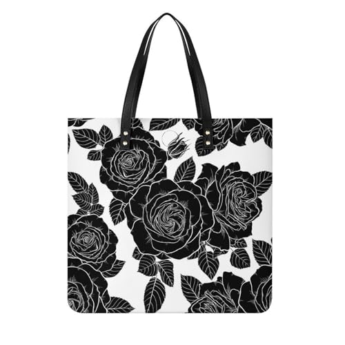 Sac à bandoulière roses noires pour femme le grand tote bag idéal en voyage