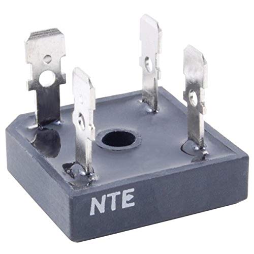 NTE Electronics NTE53016 Silicon Bridge Rectifier, Full Wave, Single Phase, Low Profile Epoxy Case, 50 Amps Maximum Output Current, 200V Maximum Recurrent Peak Reverse Voltage