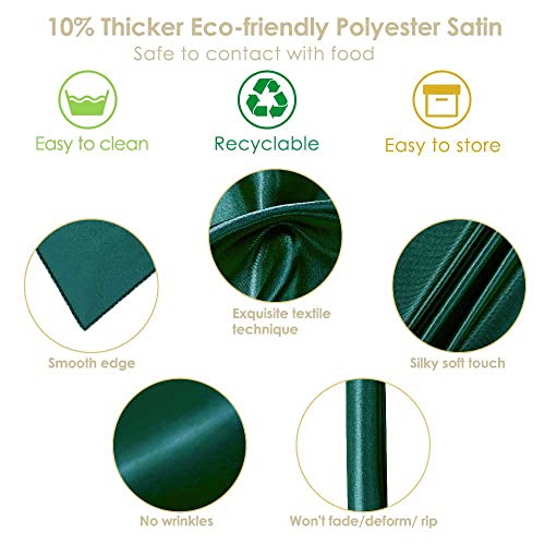 4 Pack Table Runner, 12X108In Satin Disposable Tabletop, Washable Bright Silk And Smooth Fabric, Premium Long Dresser Cover For Wedding, Decor, Home, Party, Banquet (Dark Green)-By Giverare #TOP2