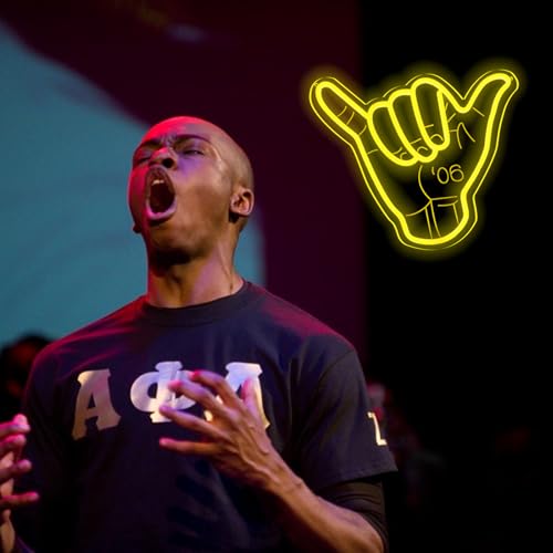 Image of Tiabuy ΑΦΑ Fraternity Neon Signs 1906 Alpha Fraternity Neon Lights for Wall Decor, 1906 Phi Gold Alpha Hand LED Sign for Birthday Gfits, Party Decor, USB Power Paraphernalia Gifts