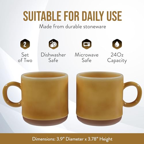 Juego de 2 Mugs de Loza American Atelier 4 pulg miniatura 2