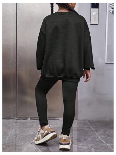 WDIRARA Girl's 2 Piece Outfits Letter Graphic Sweatshirt and Leggings Tracksuits Clothing Set2