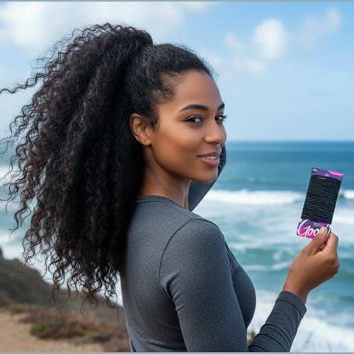 goody ouchless hair elastics  no pull no breakage tangle-free hold for thick curly coily amp textured hair  30 count black long-lasting ponytail holders for women amp men