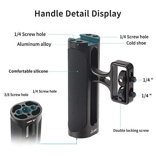 Hersmay Mini Side Handle Universal Side Handle Grip Camera Handle (1/4 Inch - 20 Screws) for Camera Cage, Black - Image 3
