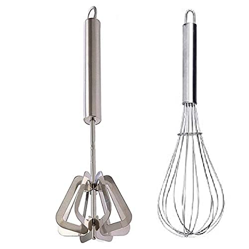 UROOJ Stainless Steel Hand Mixi Power Free Hand Blender & Whisk Combo Pack of 1 (Color Silver)-image-30