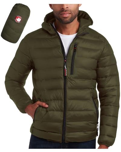 Image of CANADA WEATHER GEAR Mens' Puffer Jacket - Lightweight Packable Bubble Coat, Water Resistant Outerwear Jackets for Men (M-XXL)