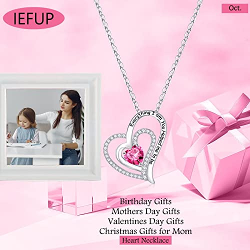 Christmas Gifts For Mom Necklace, Sterling Sliver October Birthstone Necklace Sapphire Jewelry New Mom Gifts Anniversary Mothers Day Christmas Gifts For Mom New Mom Stepmom Mother In Law From Daughter #TOP4