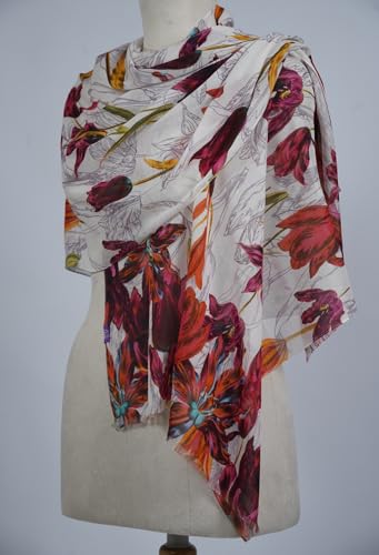 Image of VIC Cotton Modal Digital Print Scarf for Women | Digital Print Designer Stole | Soft Lightweight Luxury Wrap | Premium Cotton Modal Blend | 55 x 170 cm | VIC-SM-DP5517