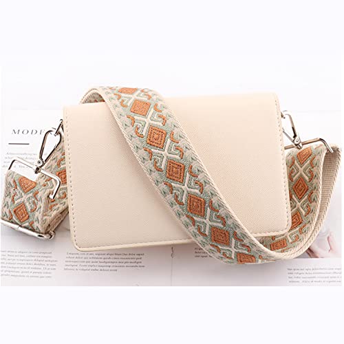 Verstellbar Taschengurt Breit,5CM Bunt Schultergurt für Taschen, Universal Tragegurt Damen Schulterriemen Trageriemen Geflecht Umhängegurt für Handtaschen DIY Zubehör 75-135CM. (KJ3-A8-LY-hunse)