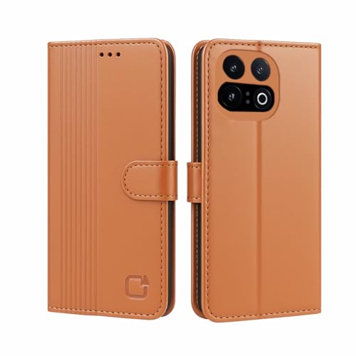 Image of AIBEX Shock Proof Flip Compatible for iQOO 15 5G Flip Cover Leather Finish | Inside TPU with Card Pockets | Wallet Stand | Complete Protection Flip Case Brown