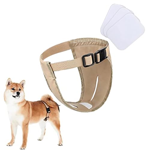 Image of Dog Reusable Diapers, Washable Diapers Adjustable Sanitary Pantie for Female Dogs in Heat (Khahi M)