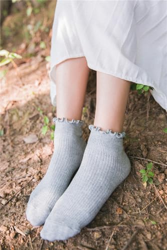 Women's Ruffle Socks Cute Frilly Crew Knit Cotton Lettuce Edge Ankle Cuff Scallop Socks Casual Soft Everyday Style for Girls2