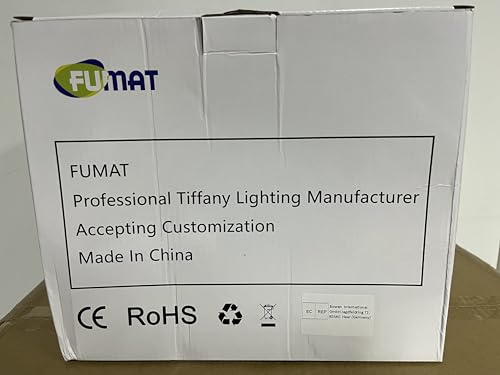 Fumat FMTL190105-4 Bedside Table Lamp Led Tiffany Blue Fairy Butterfly Nightstand Table Lamps Stained Glass Shade On Off Switch Home Office Desk Lamp Night Light Girl Grandma Mothers Day Gifts W/Gift Box thumb #12