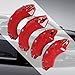 ROINROJI Caliper Covers Compatible for Honda Civic 16 in 17 in Wheel Hub fit for Front and Rear Car Brake Caliper Cover 2016-2022 Set of 4 Red