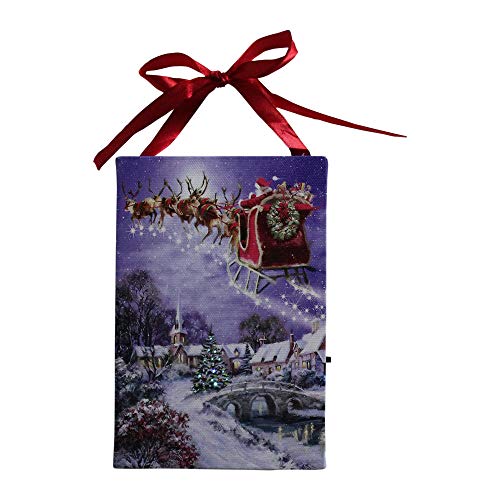 Northlight LED Fiber Optic Christmas Tree and Santa Sleigh Wall Art - 6