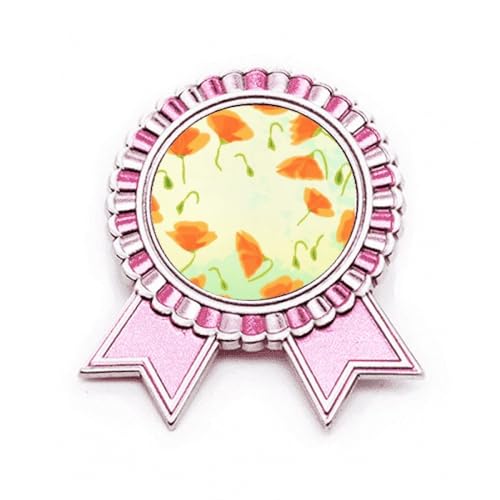 Broche fleur rose en métal accessoire de veste et manteau pour femme