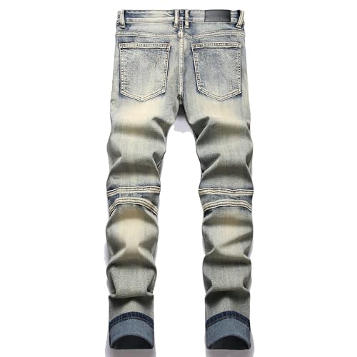 Men's Distressed Ripped Slim Fit Denim Jeans Pants2