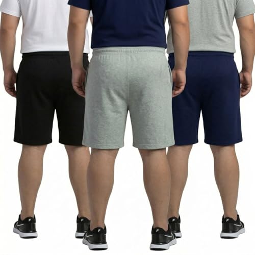 Image of Khakey The Men's Cotton Short for Men | Knee Length Plus Size Shorts for Men | Mens Regular Fit Cotton Lounge & Casual Short's | Soft Fabric (XXL, 3XL, 4XL, 5XL, 6XL, 7XL, 8XL)