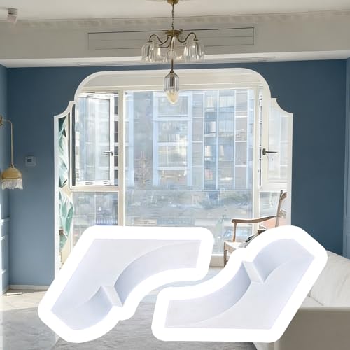 Kit para Arco de Puerta Kits de Arcos para Sala de Estar DIY 3D para Pintar, 2 Paneles de Revestimiento de Arco Decorativo sin Costuras, 1 Marco de Puerta Ecológico(H37xW32xT23cm/14.5x12.6x9')