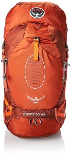 Osprey Men's Atmos AG 50 Backpack (2017 Model), Cinnabar Red, Large