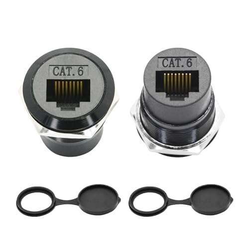 Ya en mundofriki.es: RJ45 Cat 6 Panel de montaje adaptador de conector, RJ45 hembra a hembra a través del módulo rosca de montaje de fijación Socket con Dustcap, adaptador de acopladaptador Gigabit Network Ethernet - 2Pcs