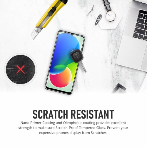Image of SupCares Tempered Glass for Samsung Galaxy M17e, M07, A07, F07 and F70e (6.7 Inch) With Installation Kit | 9H Edge to Edge Screen Protector | Black