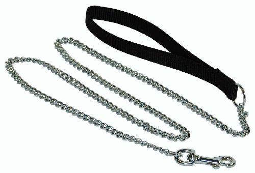 Hamilton 4' Fine Chain Dog Lead with Black Nylon Handle