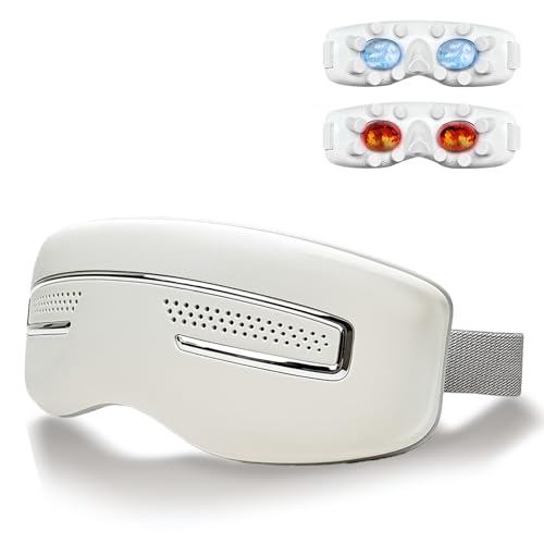 Aserbene Eye Massager with Heat and Cooling, Rapid Cooling Eye Massager for Puffy Eyes, Heated Eye Masks for Dry Eyes, Bluetooth Eye Mask for Sleeping, Birthday Gifts for Women/Men