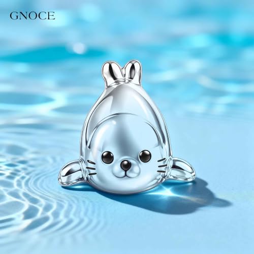 Image of GNOCE Ocean World Cute Animal Charm Beads,925 Sterling Silver Dangle Charms Fit Bracelets & Necklace, Hand-Finished Keepsake Travel Jewelry Gift for Women Men BBF