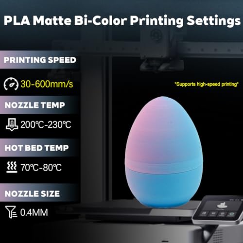 Image of Matte Dual Color Pink Sky Blue PLA 1.75mm 1kg 600mm /s 3D Printer Filament