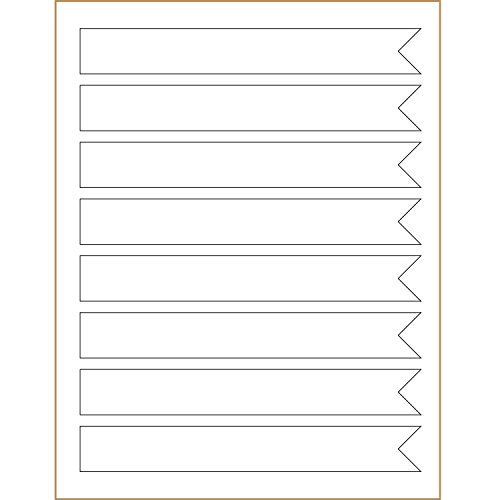 40 Printable Long Flag Labels, 7.5" X 1" Inches, Kraft #TOP1
